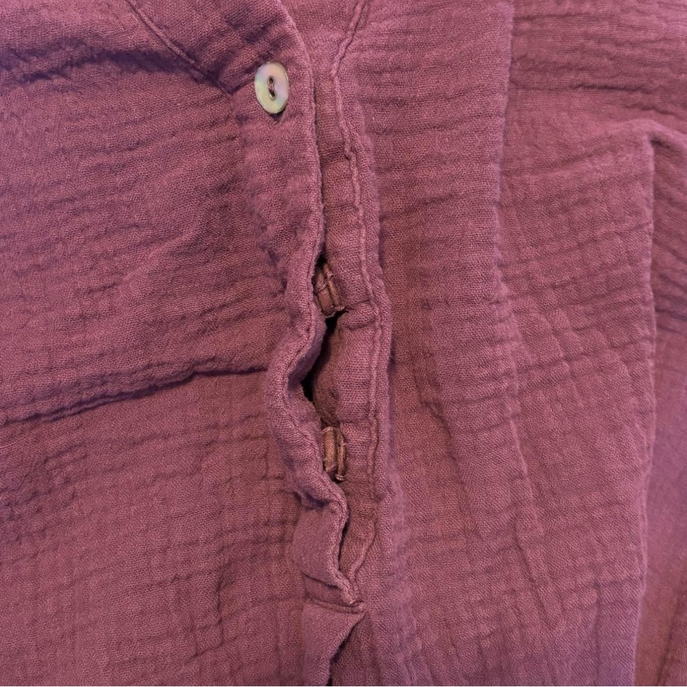Free People Burgundy Button-Up Top - Picture 7 of 8